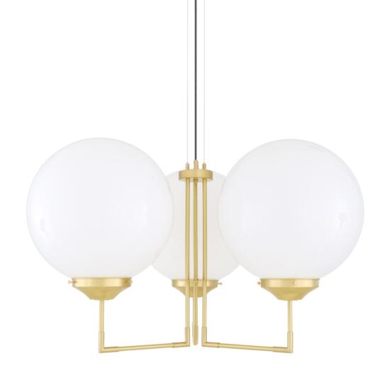 Bellavary Modern Glass Globe Chandelier, Three-Arm