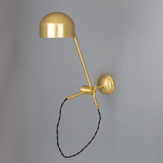 Bogota Swing Arm Wall Light in Satin Brushed Brass