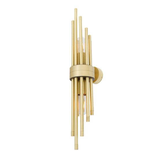 Victoria Contemporary Mini Brass Sleeve Wall Light, Satin Brass