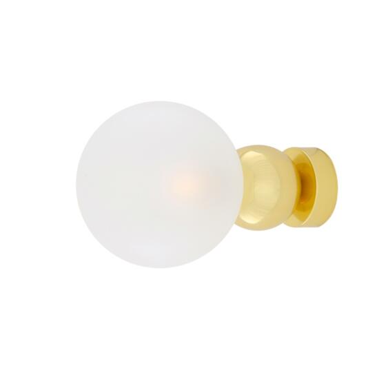 Helena Glass Ball Wall Light 15cm, Glass Options, Polished Brass