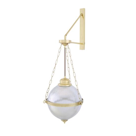 Blaenau Prismatic Glass Wall Light, Polished Brass