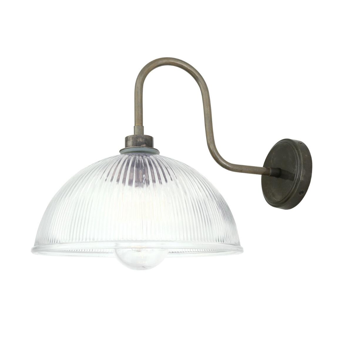 Maris Prismatic Glass Swan Neck Wall Light IP65 main product image