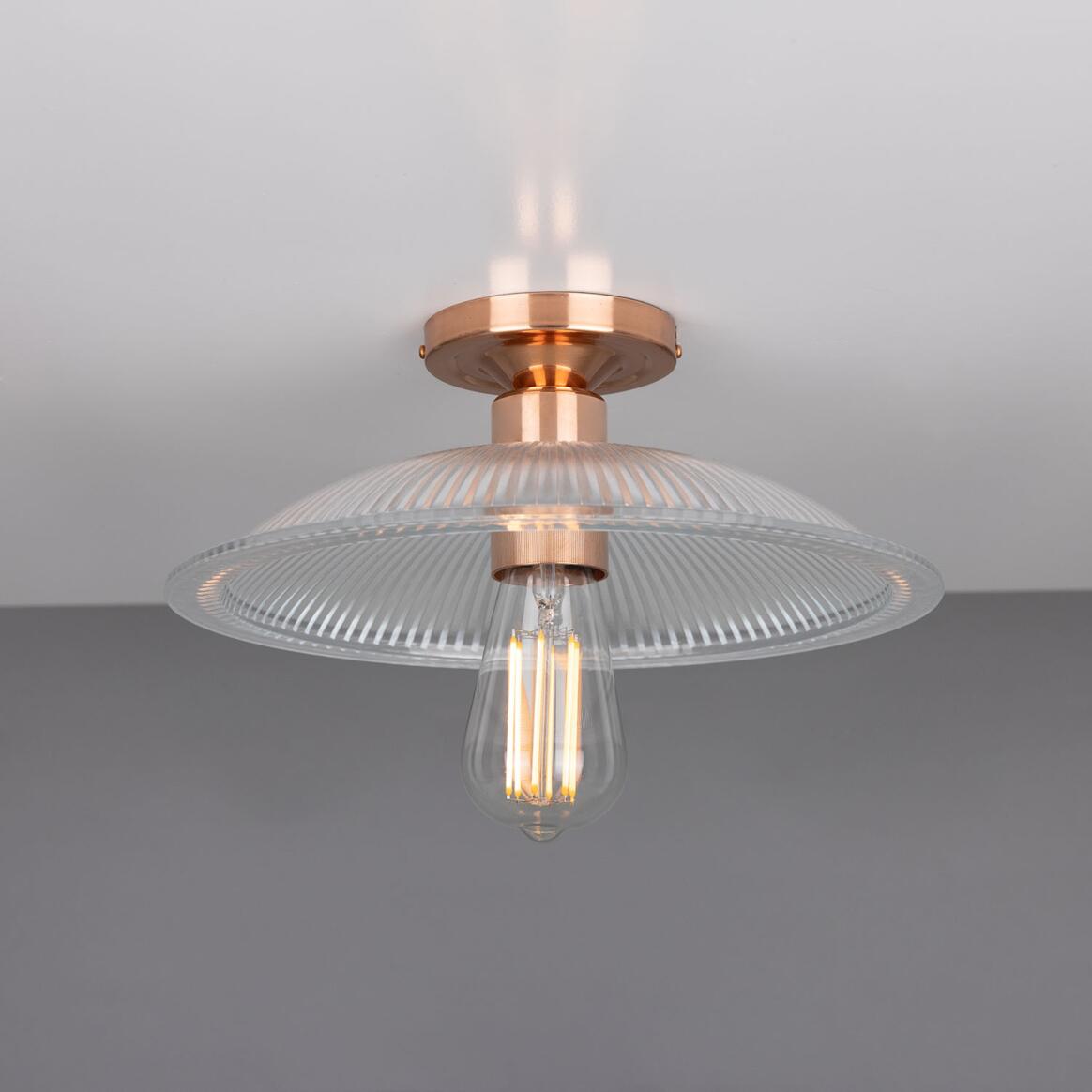 Calix Prismatic Glass Flush Ceiling Light 30cm main product image