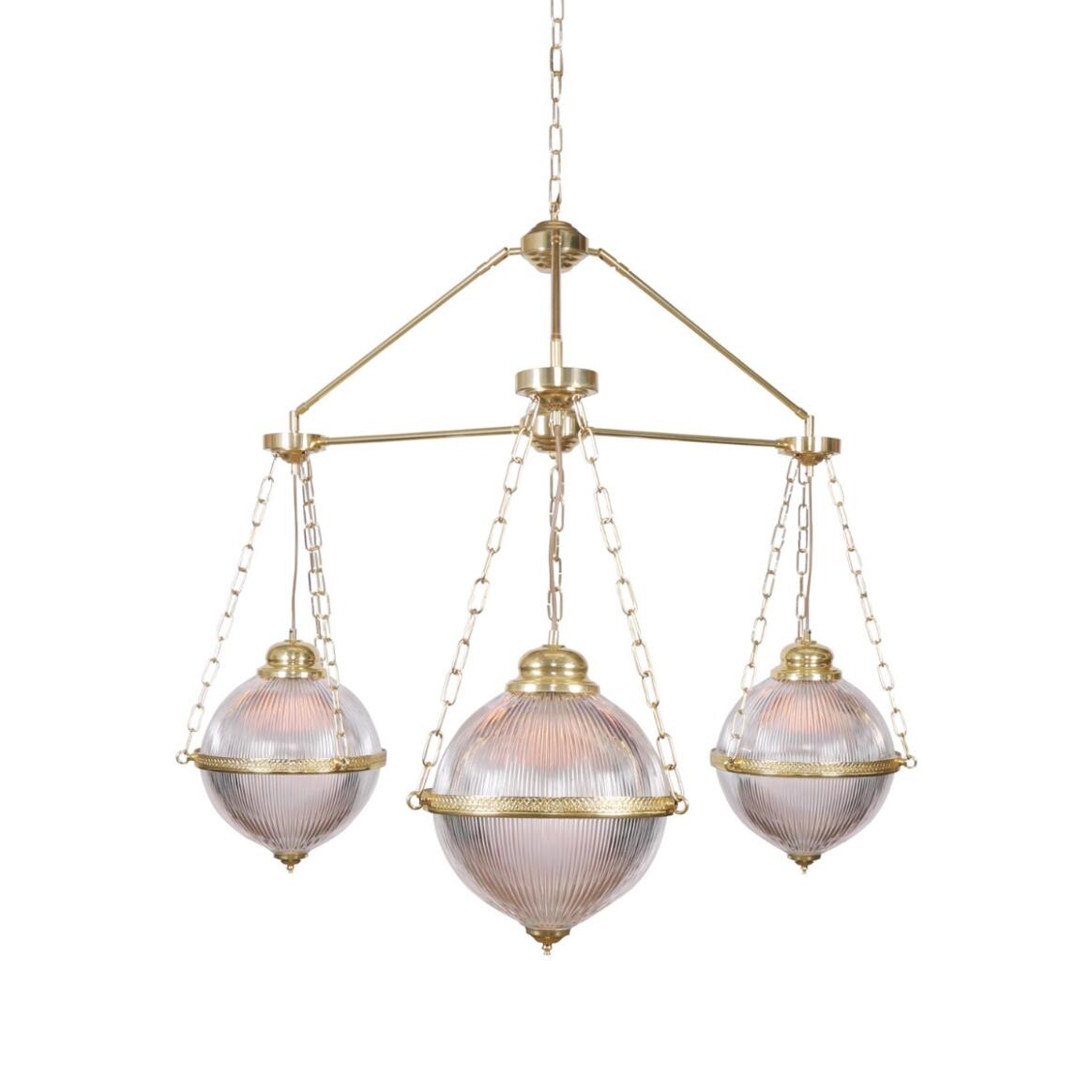 Blaenau Prismatic Glass Chandelier, Three-Arm main product image