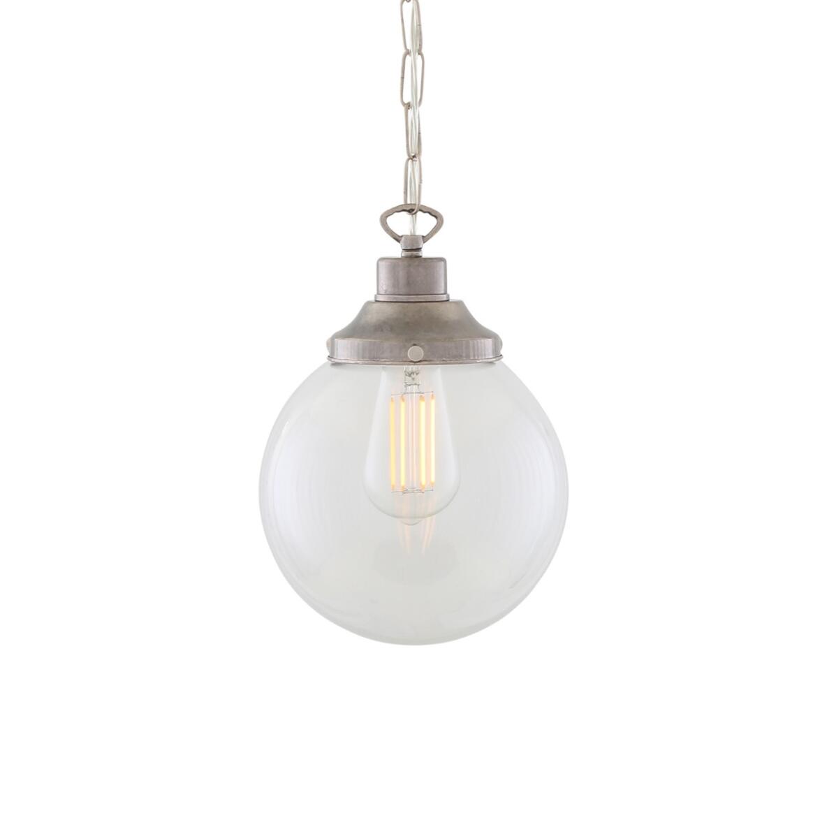 Riad clear globe pendant light 20cm main product image