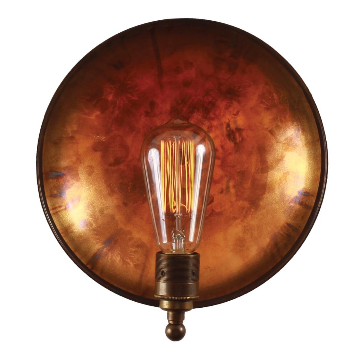 Chulainn Industrial Brass Dish Wall Light 25cm main product image