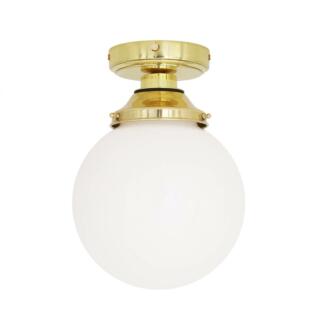 Deniz Opal Globe Bathroom Ceiling Light 20cm IP44