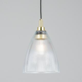 Brooke Pendant Light, Polished Brass, Clear Glass