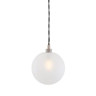 Madlin Frosted Glass Globe Pendant 15cm, Antique Silver