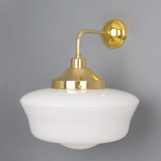 Schoolhouse Vintage Wall Light 35cm, Polished Brass