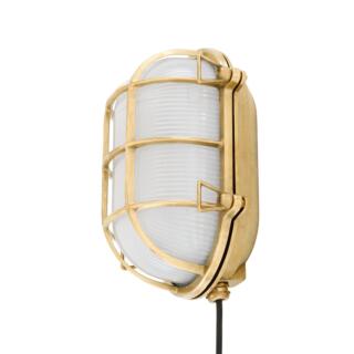 Ross Marine Bulkhead Wall Light Emergency IP65, Natural Brass