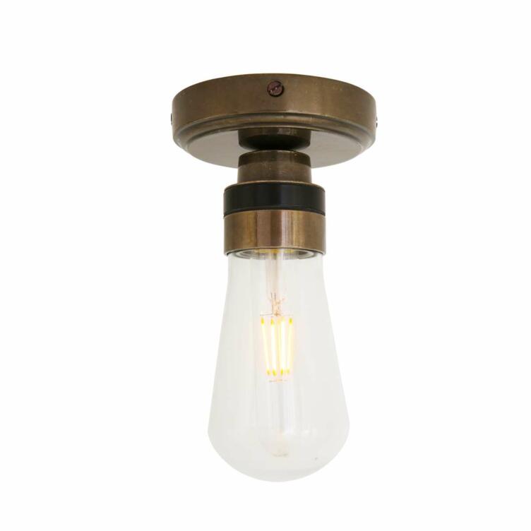 Kura Brass / Glass Ceiling Light IP65