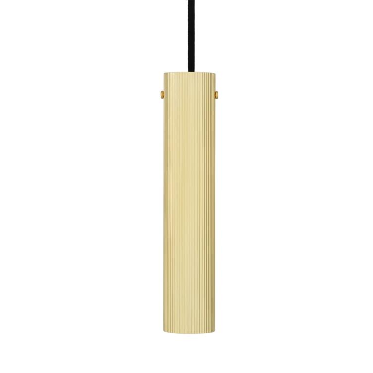 Royce Slender Reeded Brass Pendant Light