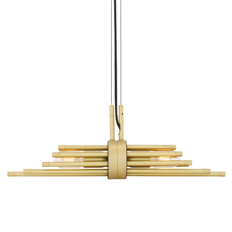 Victoria Modern Brass Sleeve Pendant Light, Satin Brass