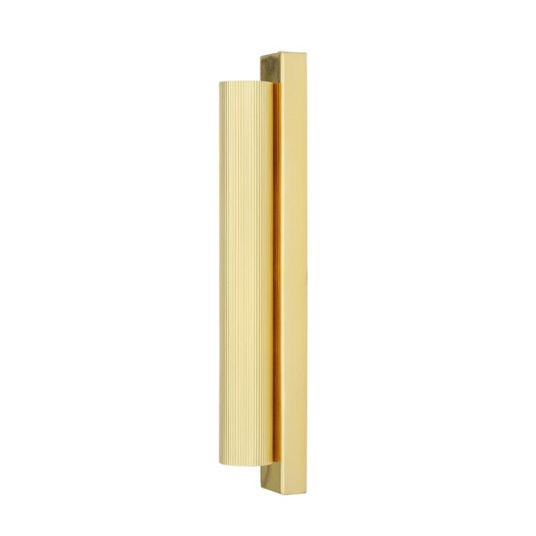 Royce Modern Slender Reeded Brass Wall Light, Polished Brass